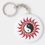 Flammen Yin Yang Sun Schlüsselanhänger