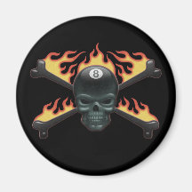 Flammenschädel 8 kühlschrankmagnete