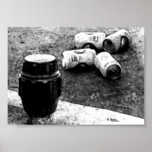 Fläschchen der Biere Oder des Indian Ink Atwork Posterdruck