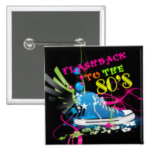 Flashback To The 80's Neon Sneaker Button