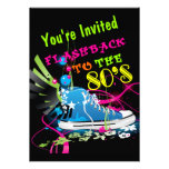 Flashback To The 80's Neon Sneaker Custom Invitation