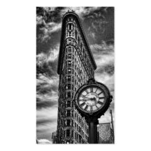 Flatiron Gebäude und Uhr in Schwarzweiss Visitenkarte
