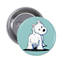 Flaumiger Hintern Westie Buttons