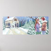 Flecken - eine Winter-Landschaft Poster