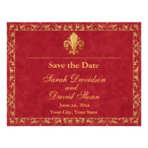 Fleur_de_lis Save the Date Personalisierte Einladungskarte