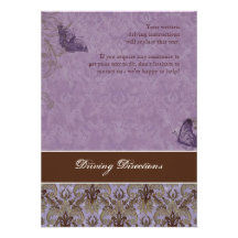 Fleur di Lys Damask - lila Antriebsdrehrichtungen  Personalisierte Einladungskarten