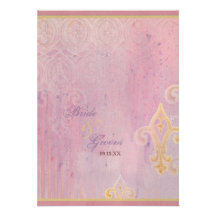 Flieder-Lavendel-Einladung Fleur di Lys Damask 2