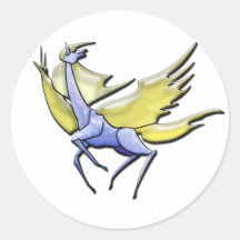 Fliegen-Giraffe Runde Aufkleber