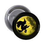 Fliegen-Hexe-Halloween-Knopf Anstecknadel