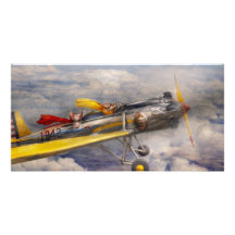 Fliegen-Schwein - Flugzeug - die Freudefahrt Photokartenvorlage