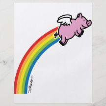 Fliegen-Schwein-Regenbogen Flyerdesign