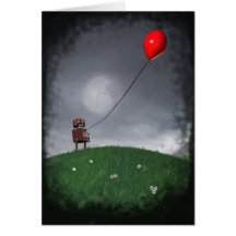 Fliegen Sie Ihre kleine rote Baloon Karte