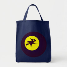 fliegende Hexe flying witch Leinentasche