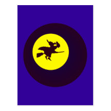 fliegende Hexe flying witch Postkarte