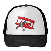 Fliegender roter Doppeldecker Baseballcaps