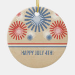 Flippiges 4. der Juli-Feuerwerks-u. -streifen-Verz Ornament