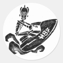 Flippiges Meer-Doo Runde Sticker