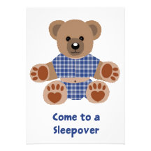 Flockiger Teddy-Bärn-blauer karierter PyjamasSleep Personalisierte Ankündigungen