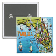 Florida-Cartoon-Karte Buttons