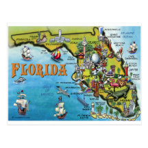 Florida-Cartoon-Karte Postkarte