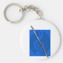 Flöte mit blauem dreifacher Clef-Hintergrund Schlüsselband