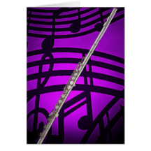Flöten-oder Flutist-Grußkarte oder Anmerkungs-Kart