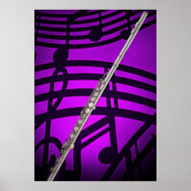 Flöten-oder Flutist-Musiker-Plakat