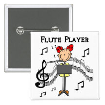 Flötenspieler-T-Shirts und Geschenke Button