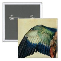 Flügel einer blauen Rolle, 1512 Anstecknadelbuttons