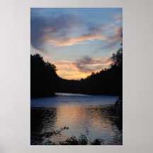 Fluss-Sonnenuntergang-Plakat