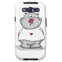 Flusspferd mit Schmetterling auf seiner Nase Samsung Galaxy S3 Hülle