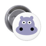 Flusspferdkopf Anstecknadelbuttons