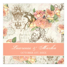 Flutterbyes 'n-Rosen-elegante Hochzeit Ankündigungskarten