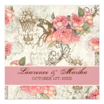 Flutterbyes 'n-Rosen-elegante Hochzeit - Rosa Ankündigung