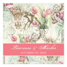 Flutterbyes 'n-Tulpe-elegante Hochzeit Individuelle Einladung