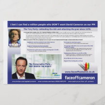 Flyer, stellen weg Cameron-Informationsblatt gegen