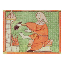 Fol.58r Februar: Erwärmung durch das Feuer Postkarten