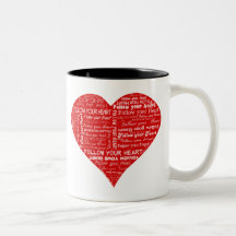Folgen Sie Ihrem Herzen - Rot und Weiß Tasse