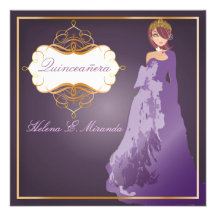 Forma Quinceañera/Pflaume Personalisierte Ankündigung