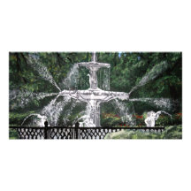 Forsyth Park-Wasser-Brunnen-Savanne Georgia GA Bilderkarte