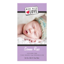 FOTO-GEBURTS-MITTEILUNG:: gemacht mit Liebe 4 Individuelle Foto Karten