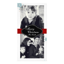 Foto-Karte der frohe Weihnacht-Familien-zwei - wei Individuelle Photo Karten