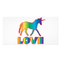 Foto-Karte der Unicorn-Liebe-(Regenbogen) Photokarten