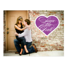 Foto-Save the Date Postkarte des Herz-|