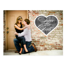 Foto-Save the Date Postkarte des Herz-|