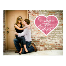 Foto-Save the Date Postkarte des Herz-|