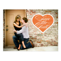 Foto-Save the Date Postkarte des Herz-|