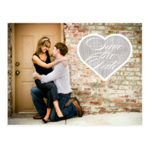 Foto-Save the Date Postkarte des Herz-|
