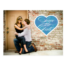 Foto-Save the Date Postkarte des Herz-|