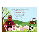 Fotobarnyard-Tierspaß-Geburtstags-Party Individuelle Ankündigungen